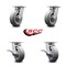 Service Caster 6 Inch Kingpinless Thermoplastic Rubber Wheel Swivel Caster Set with 2 Brakes SCC-KP30S620-TPRRF-2-SLB-2 - alternate 6